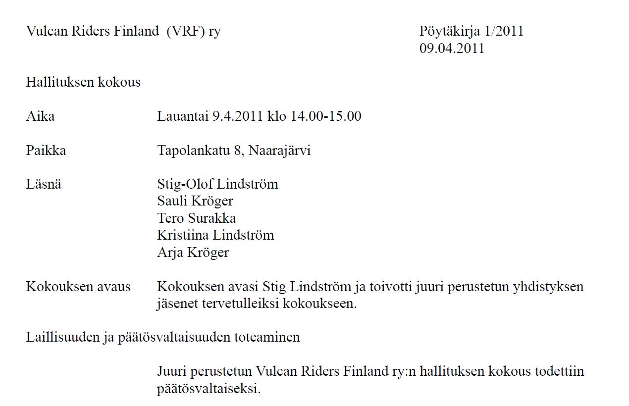 Vulcan Riders Finland 10-vuotta