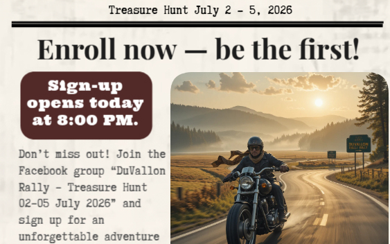DuVallon Rally 2026 – Treasure Hunt